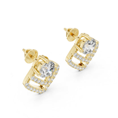 Round Stud Lab Grown Diamond Earrings