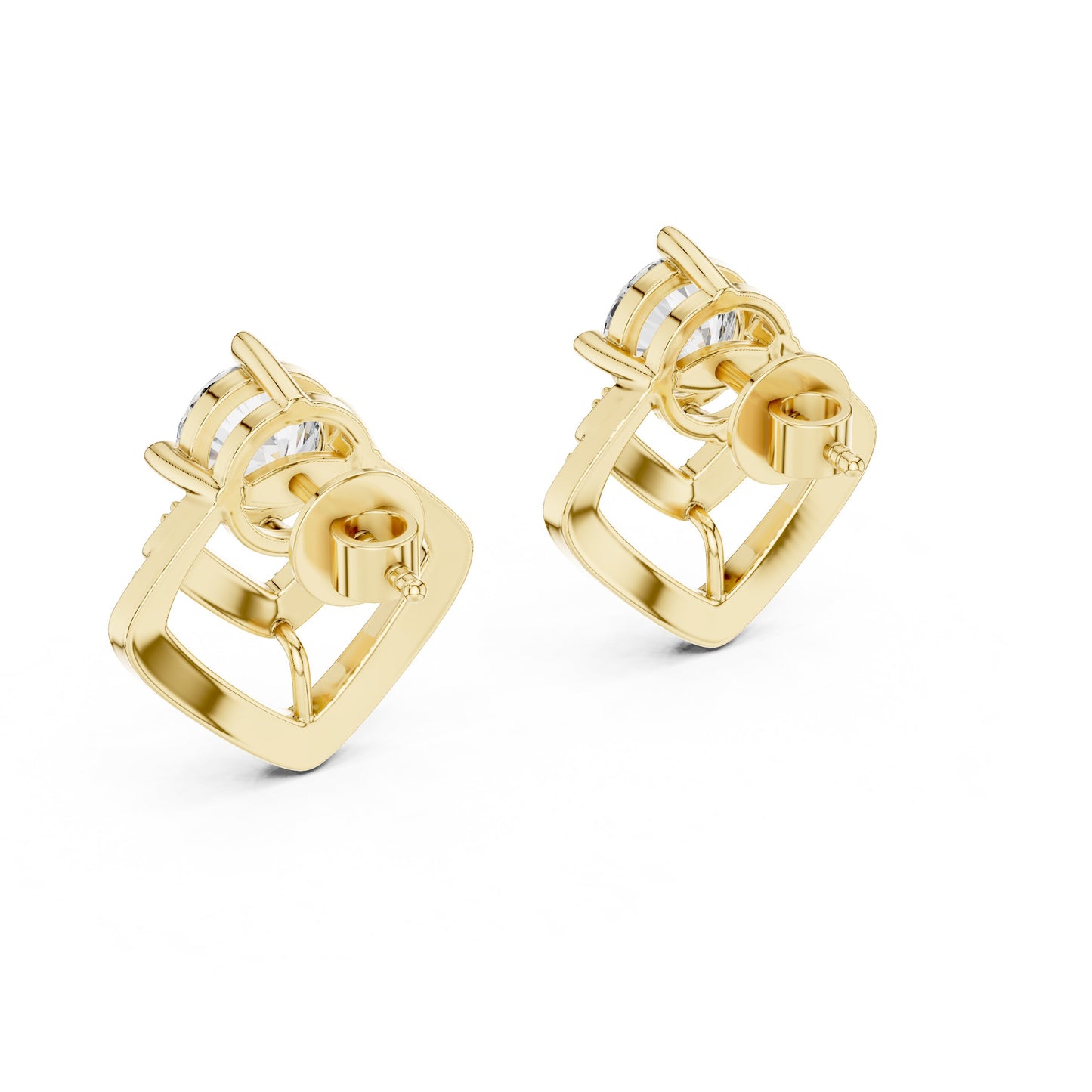 Round Stud Lab Grown Diamond Earrings