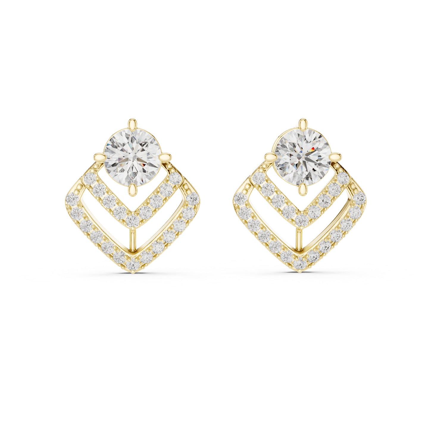 Round Stud Lab Grown Diamond Earrings