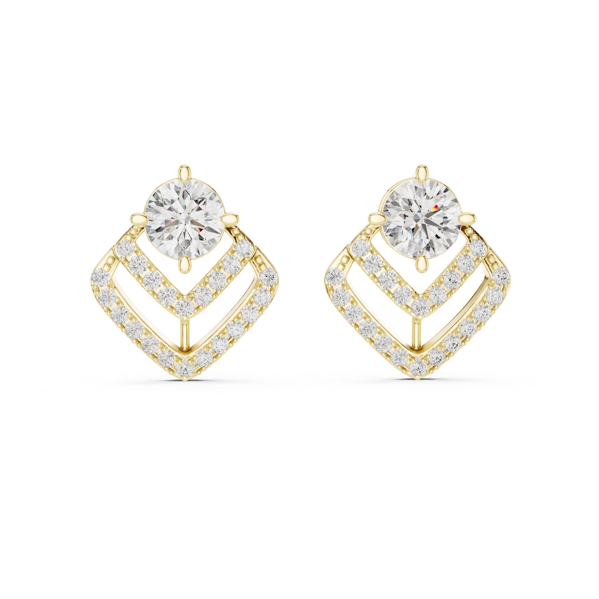 Round Stud Lab Grown Diamond Earrings