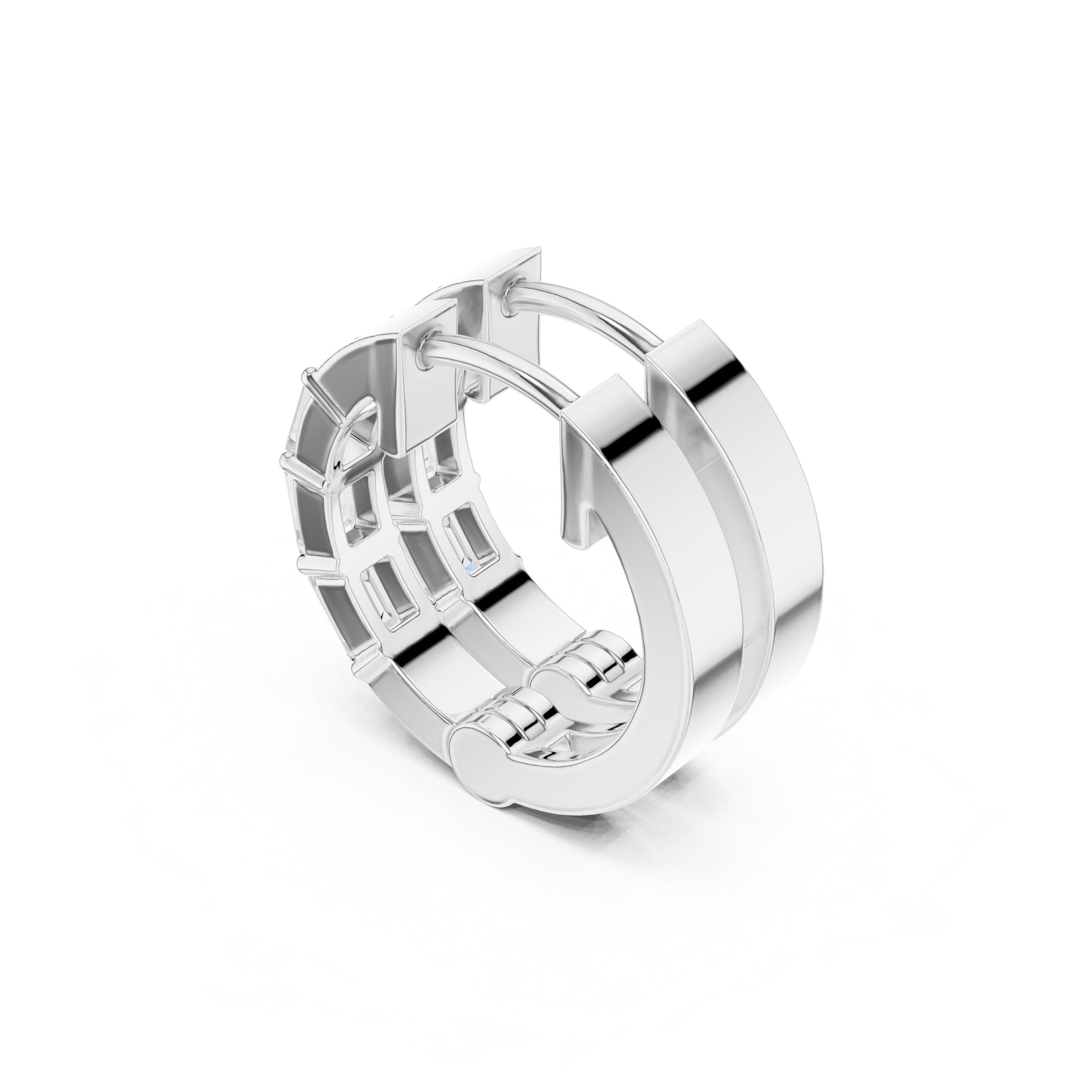 Emerald Huggie Lab Grown Diamond Earrings