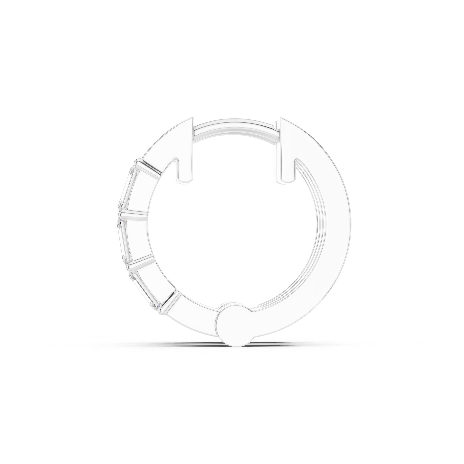 Emerald Huggie Lab Grown Diamond Earrings