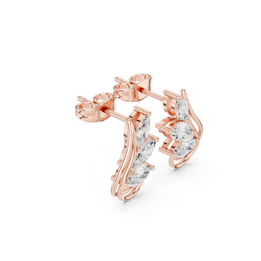 Mixed Shape Lab Grown Diamond Climber Earrings