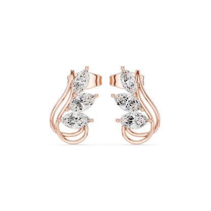 Mixed Shape Lab Grown Diamond Climber Earrings