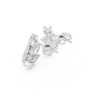 Mixed Shape Lab Grown Diamond Climber Earrings