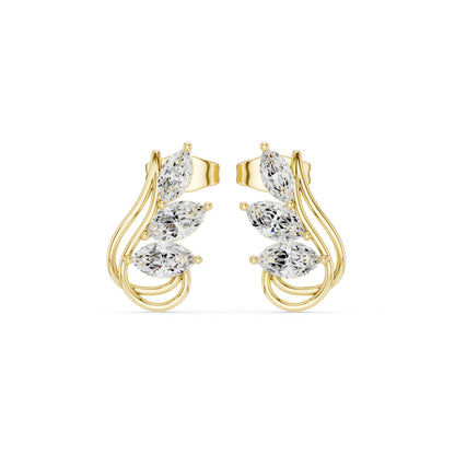 Mixed Shape Lab Grown Diamond Climber Earrings