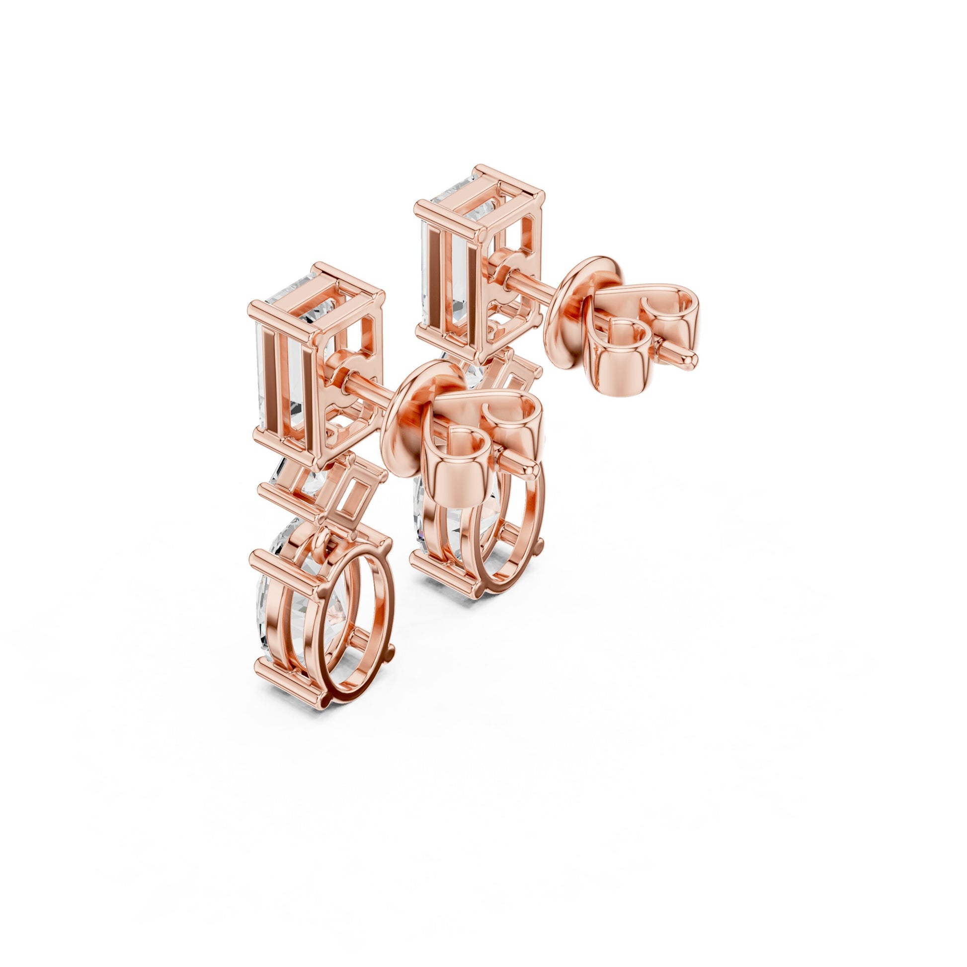 Mixed Shape Lab Grown Diamond Dangle Earrings