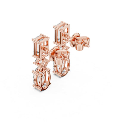Mixed Shape Lab Grown Diamond Dangle Earrings