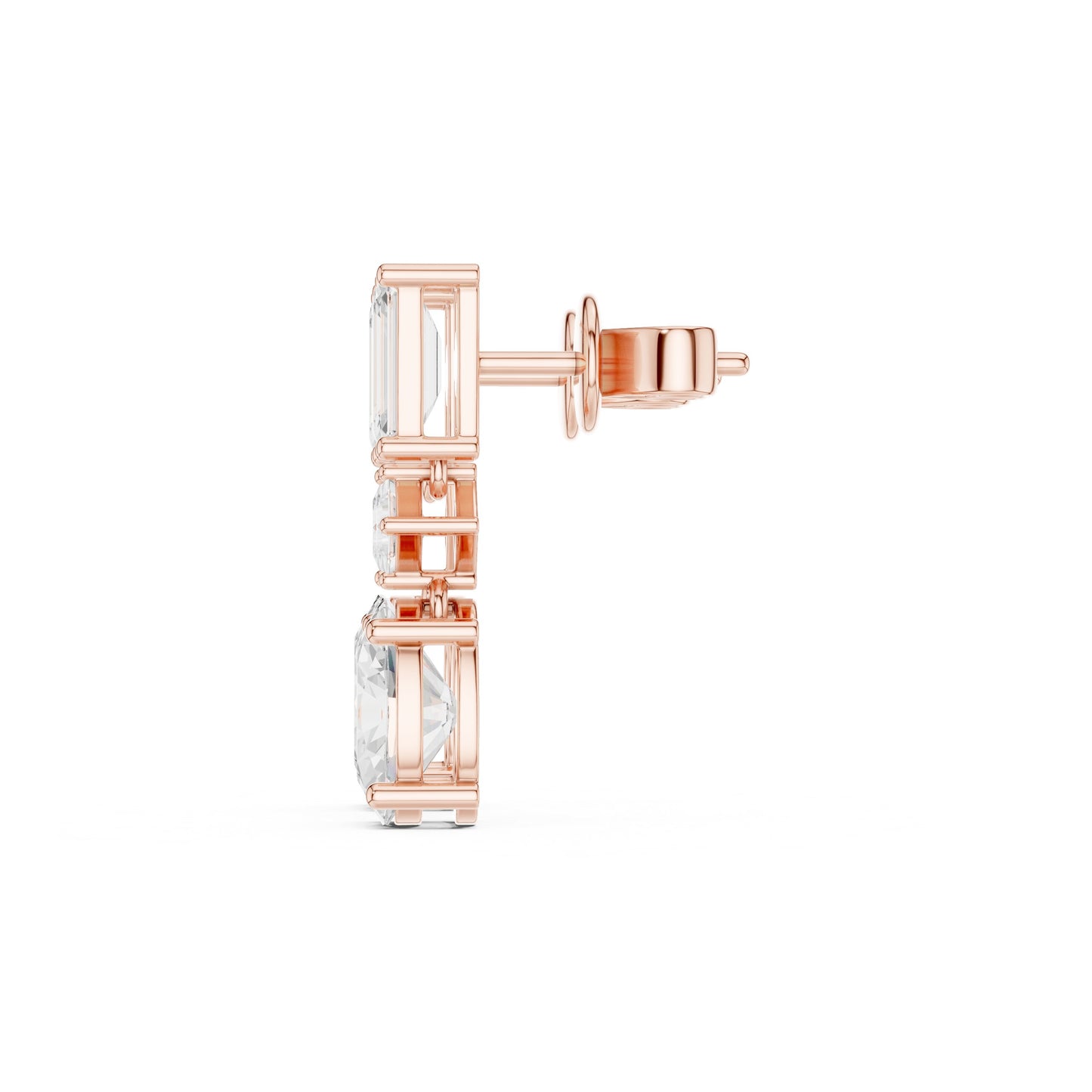 Mixed Shape Lab Grown Diamond Dangle Earrings