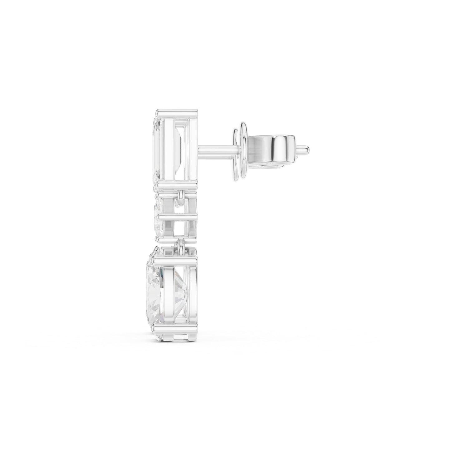 Mixed Shape Lab Grown Diamond Dangle Earrings