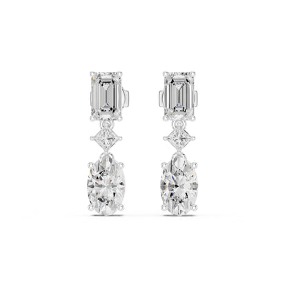 Mixed Shape Lab Grown Diamond Dangle Earrings