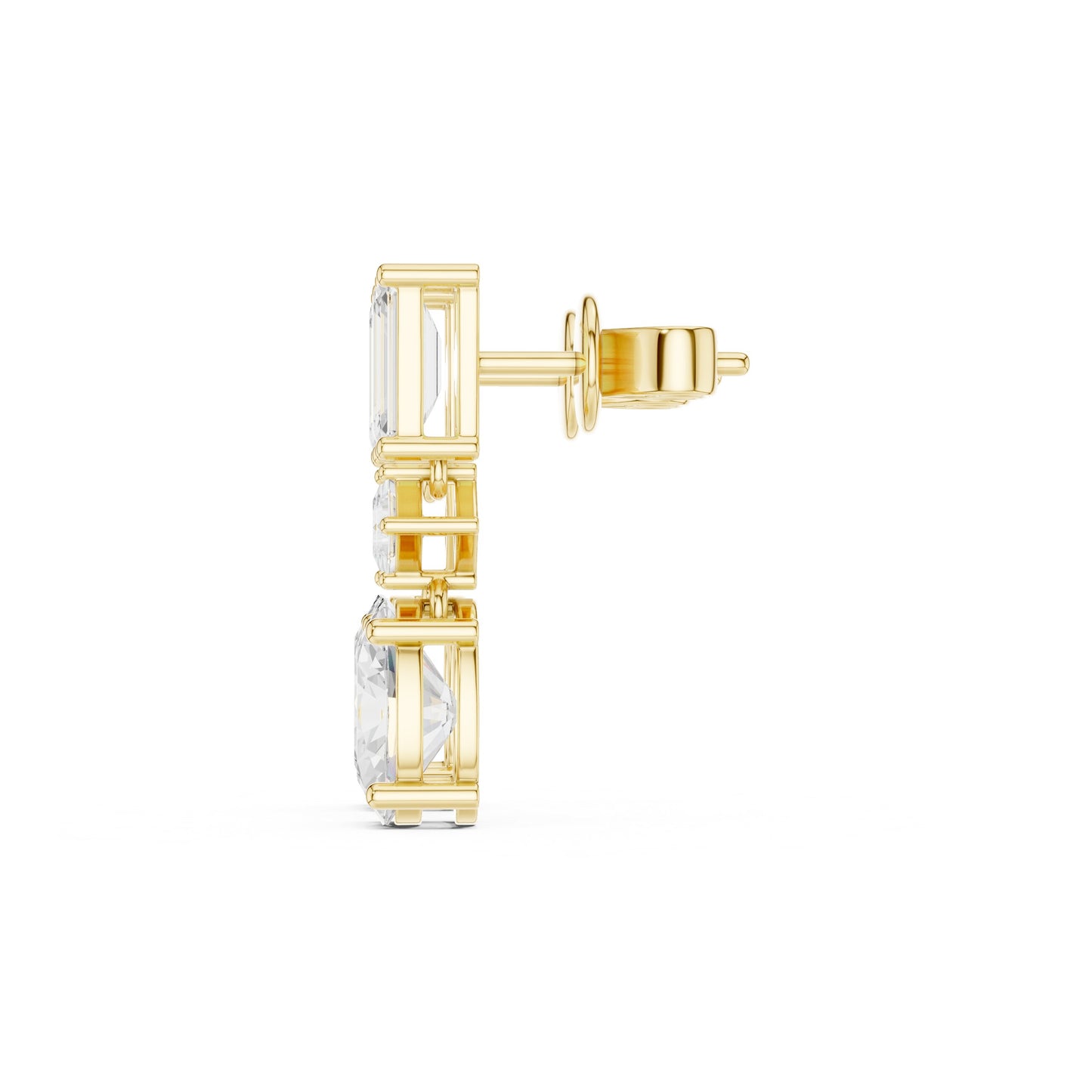 Mixed Shape Lab Grown Diamond Dangle Earrings