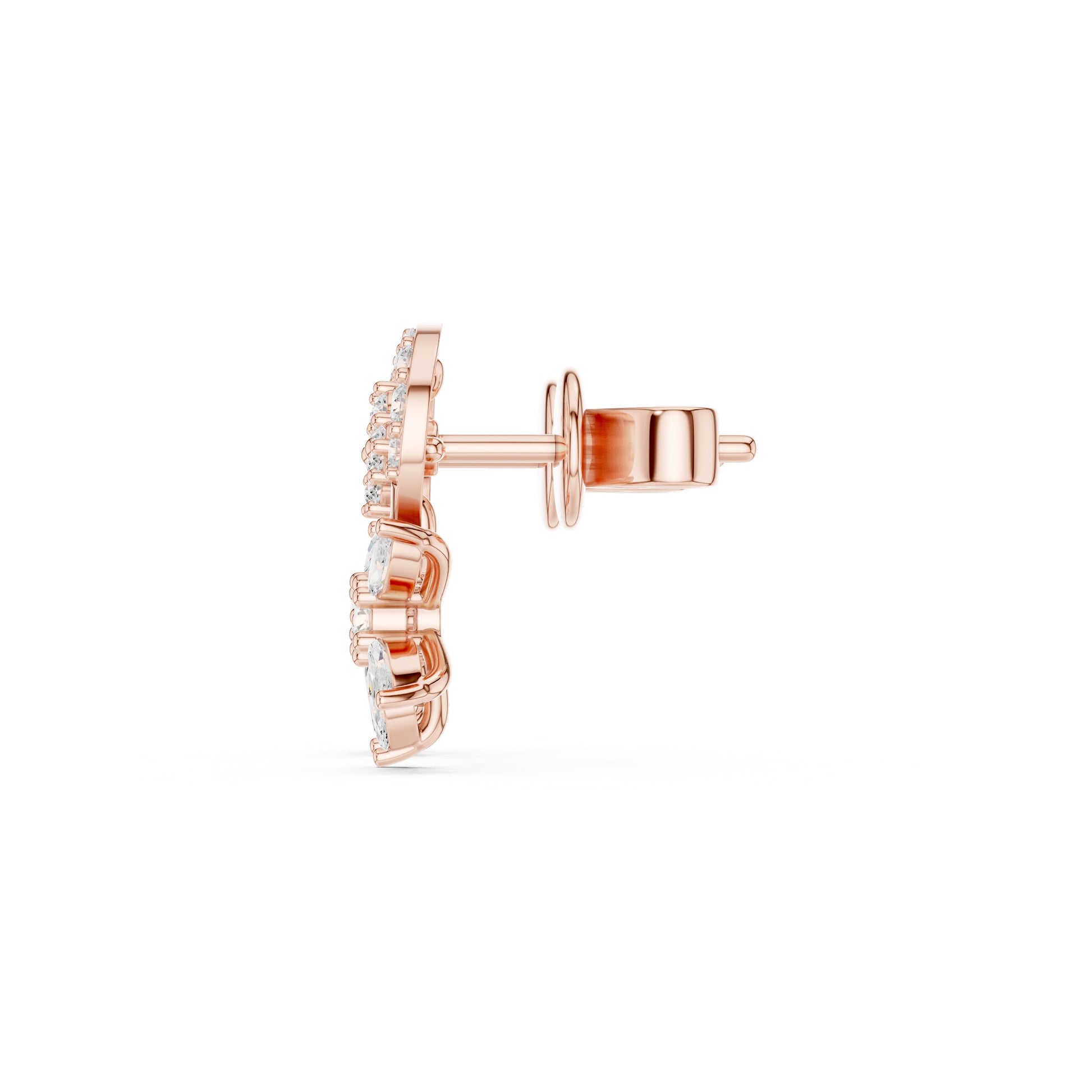 Mixed Shape Lab Grown Diamond Climber Earrings