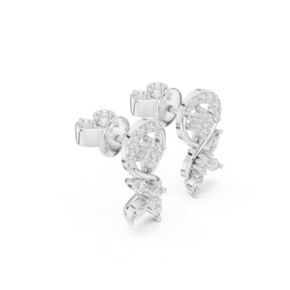 Mixed Shape Lab Grown Diamond Climber Earrings