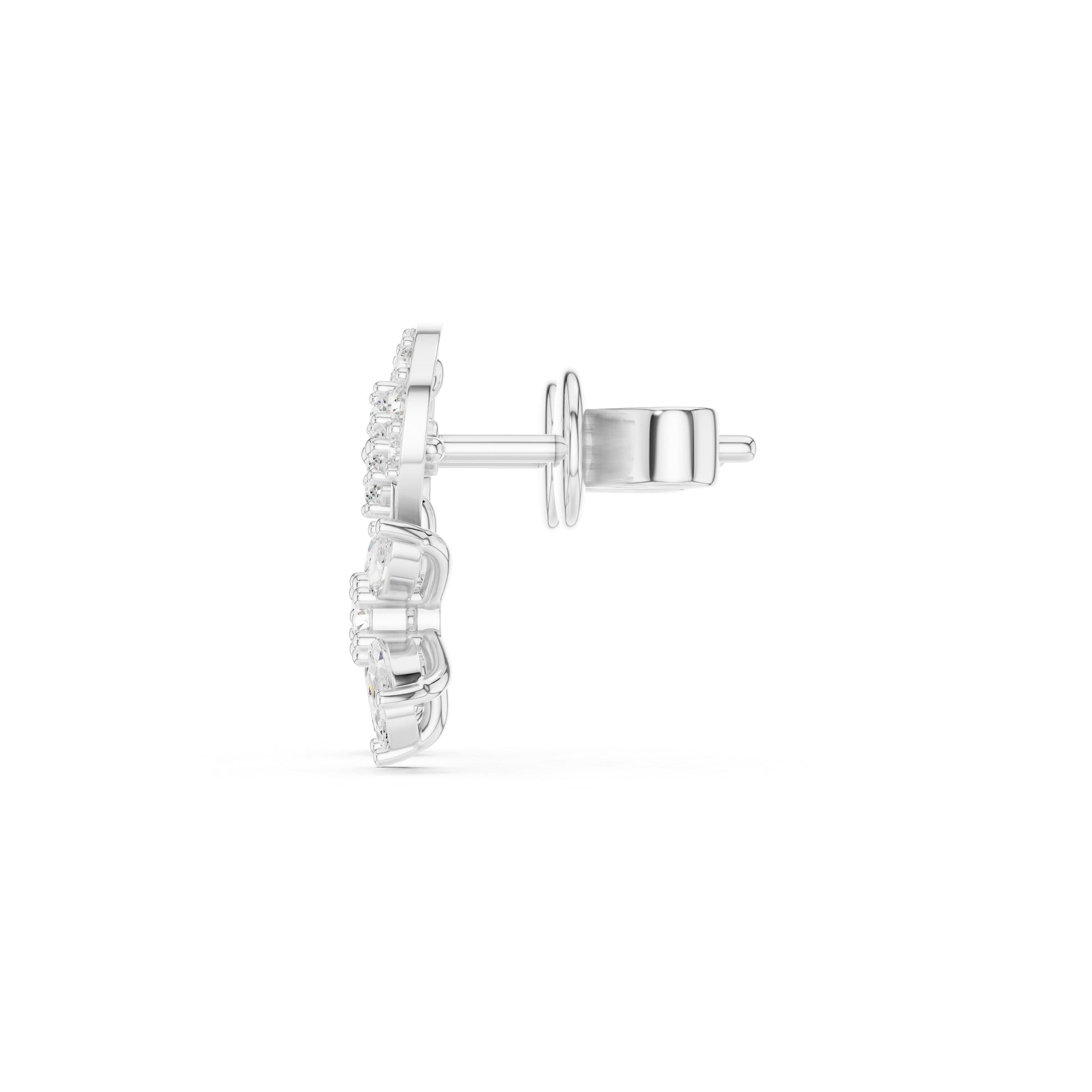 Mixed Shape Lab Grown Diamond Climber Earrings