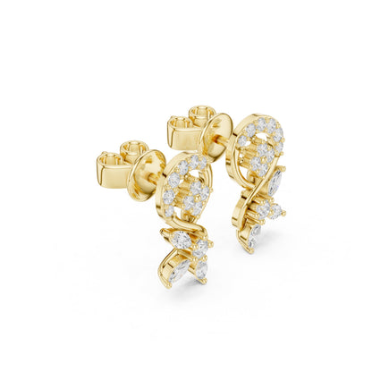 Mixed Shape Lab Grown Diamond Climber Earrings