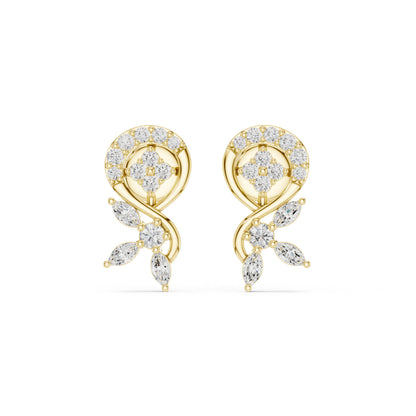 Mixed Shape Lab Grown Diamond Climber Earrings