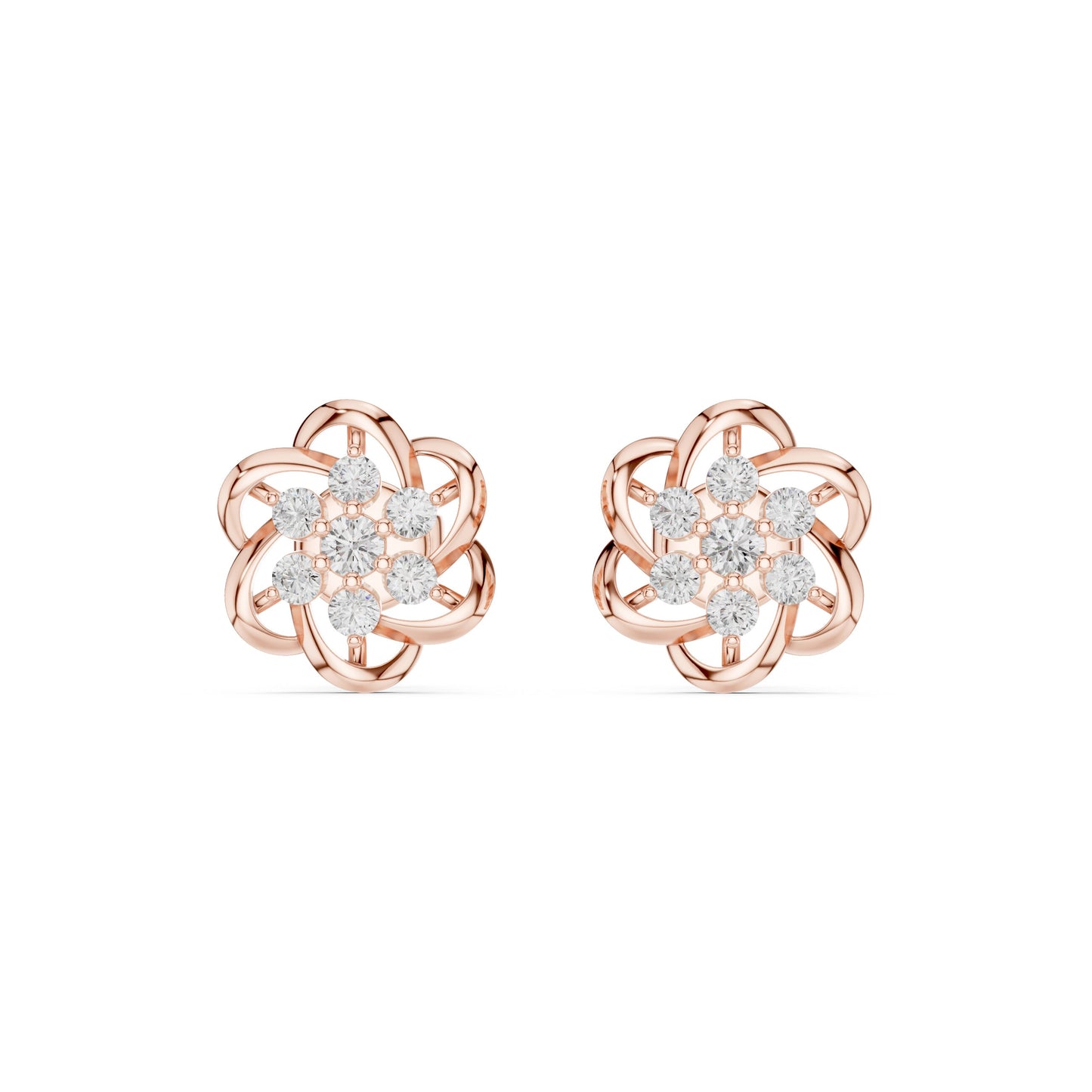 Round Stud Lab Grown Diamond Earrings