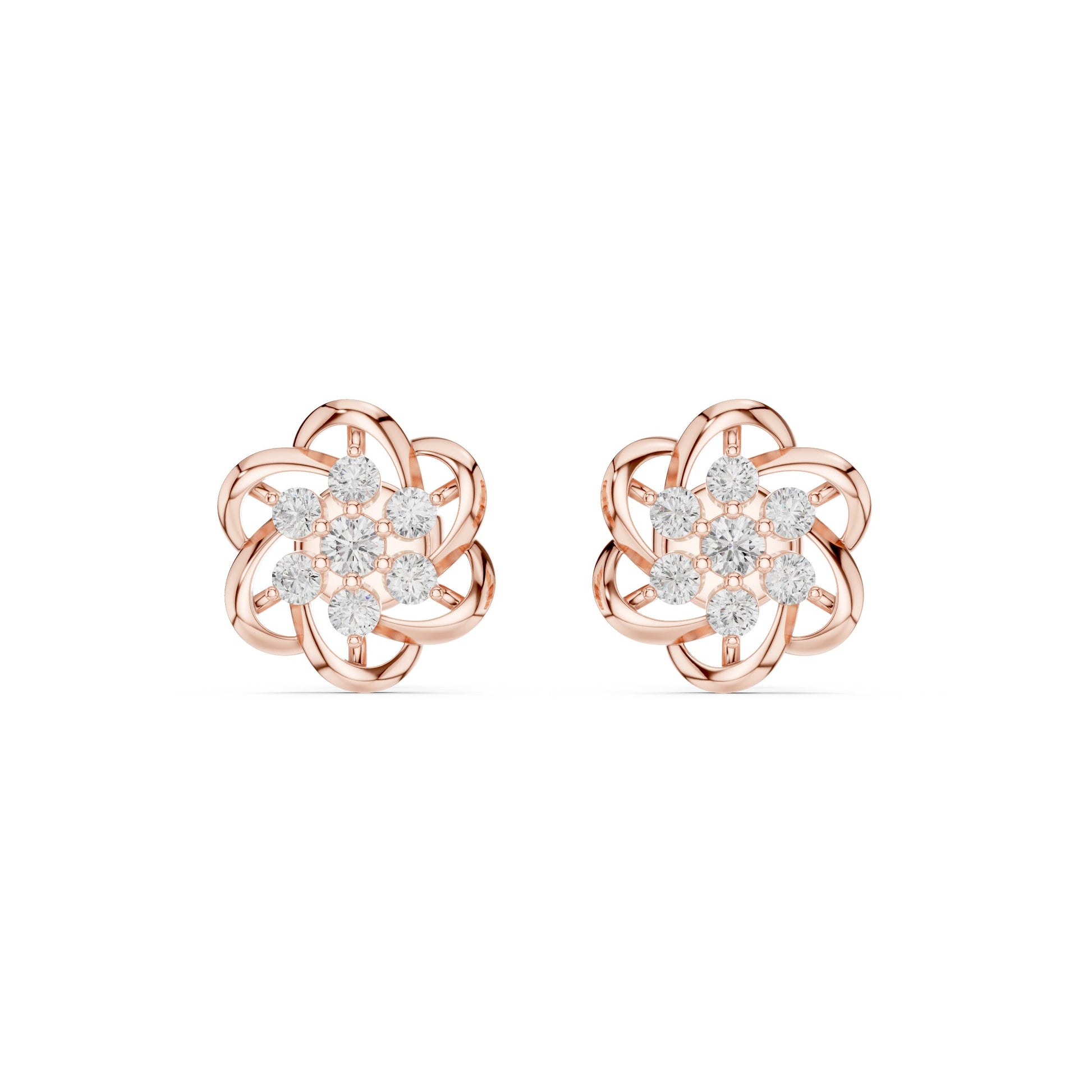 Round Stud Lab Grown Diamond Earrings