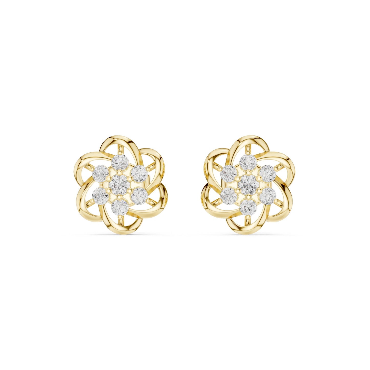 Round Stud Lab Grown Diamond Earrings