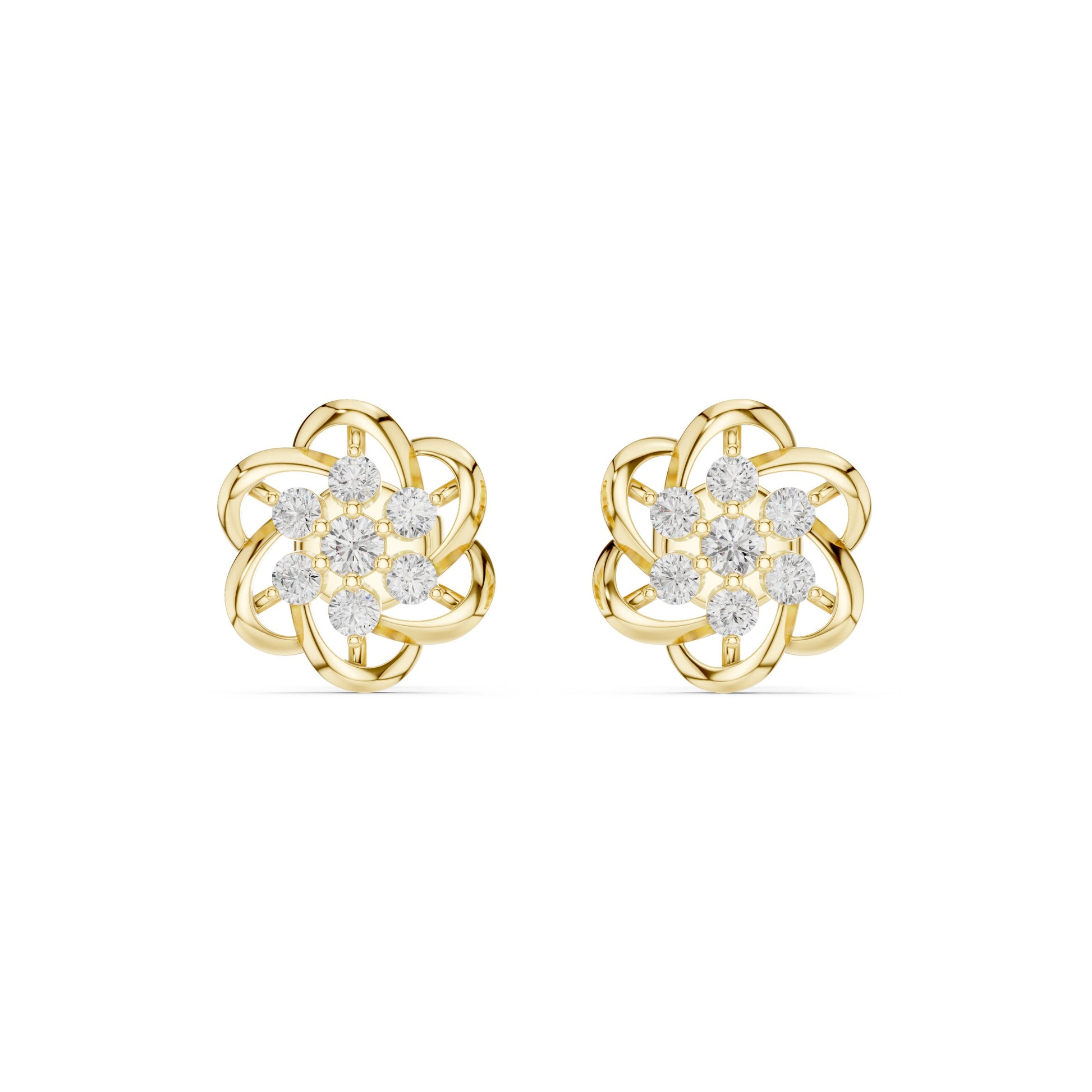 Round Stud Lab Grown Diamond Earrings