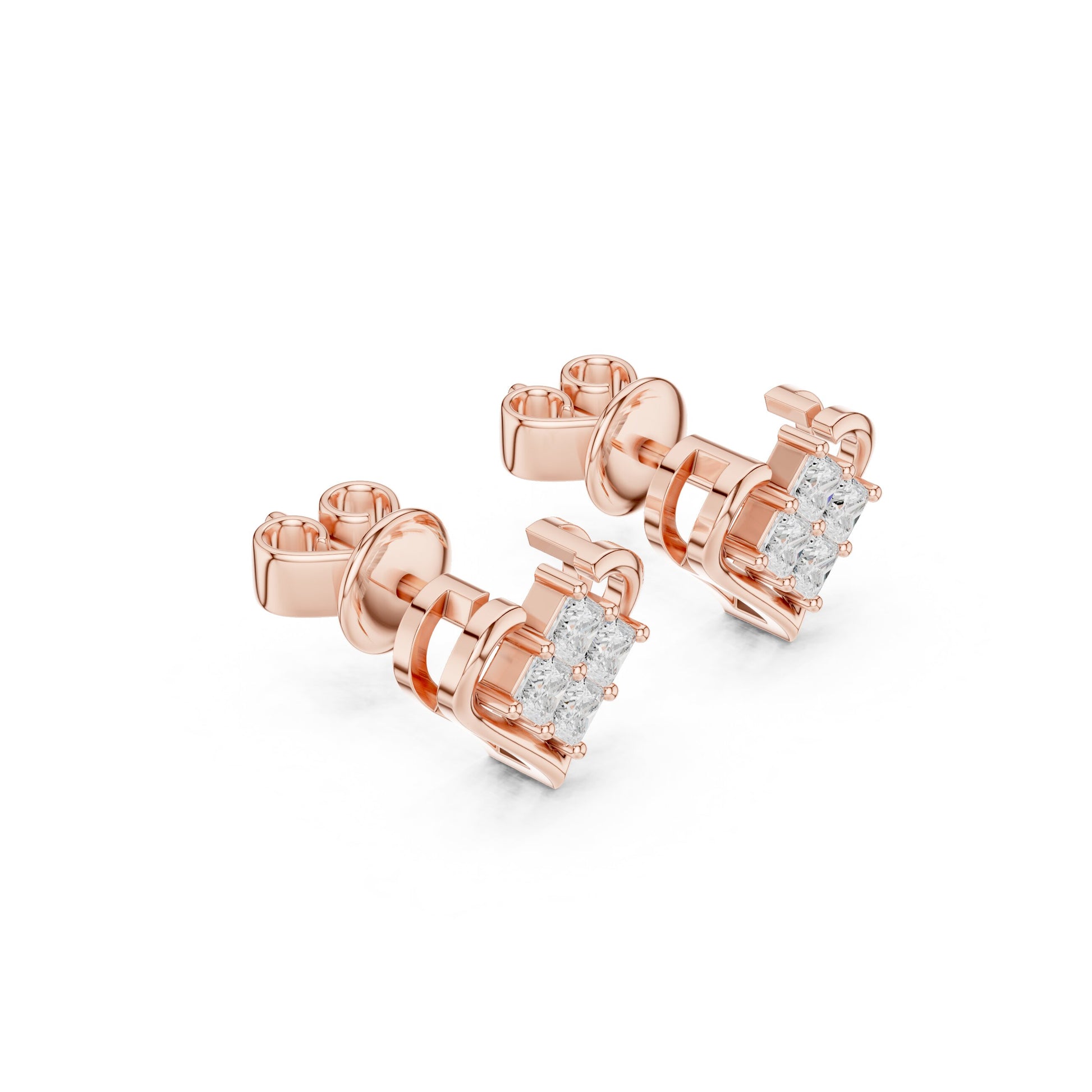Round Stud Lab Grown Diamond Earrings