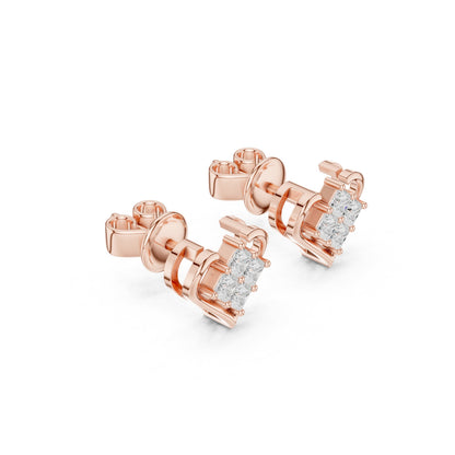 Round Stud Lab Grown Diamond Earrings