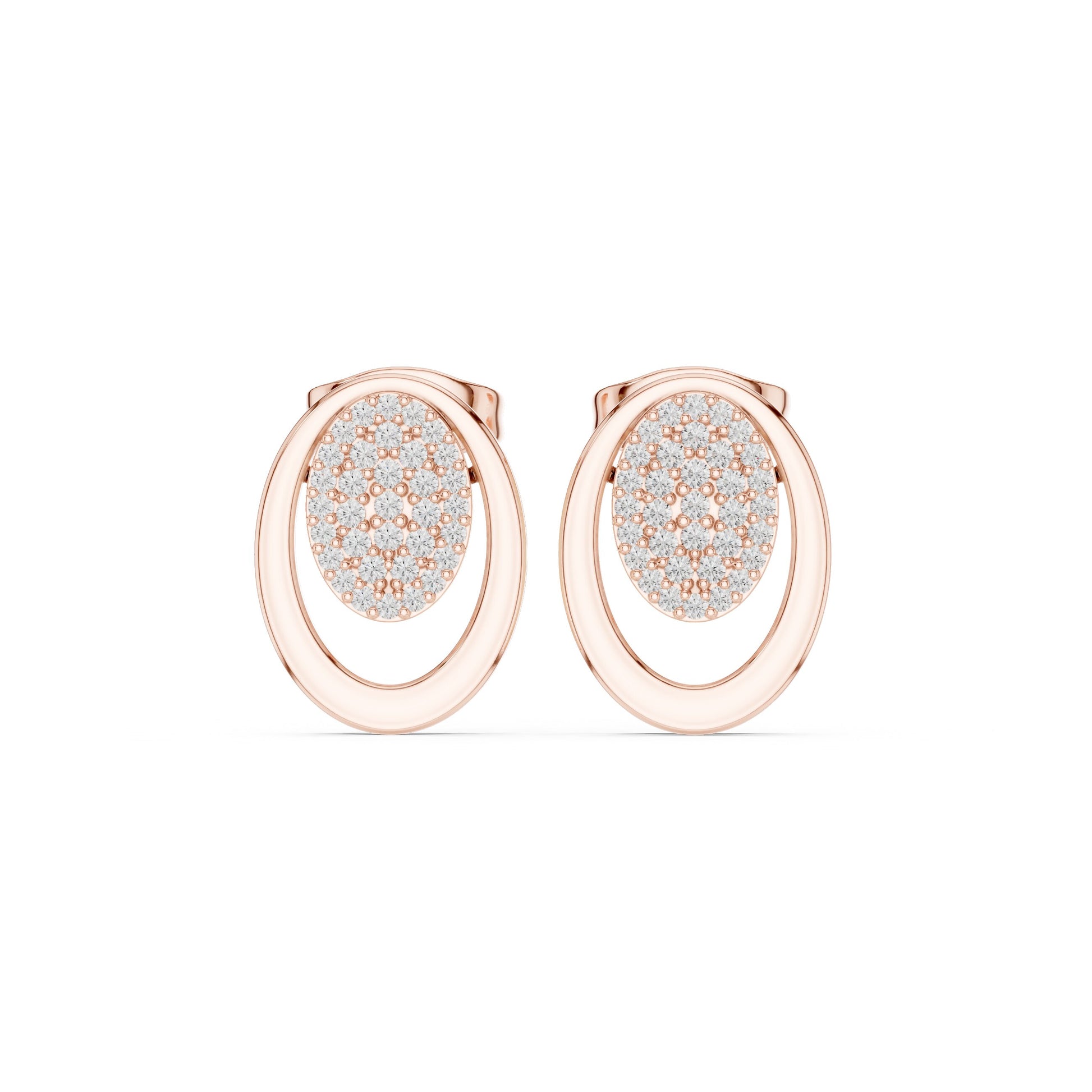 Round Stud Lab Grown Diamond Earrings