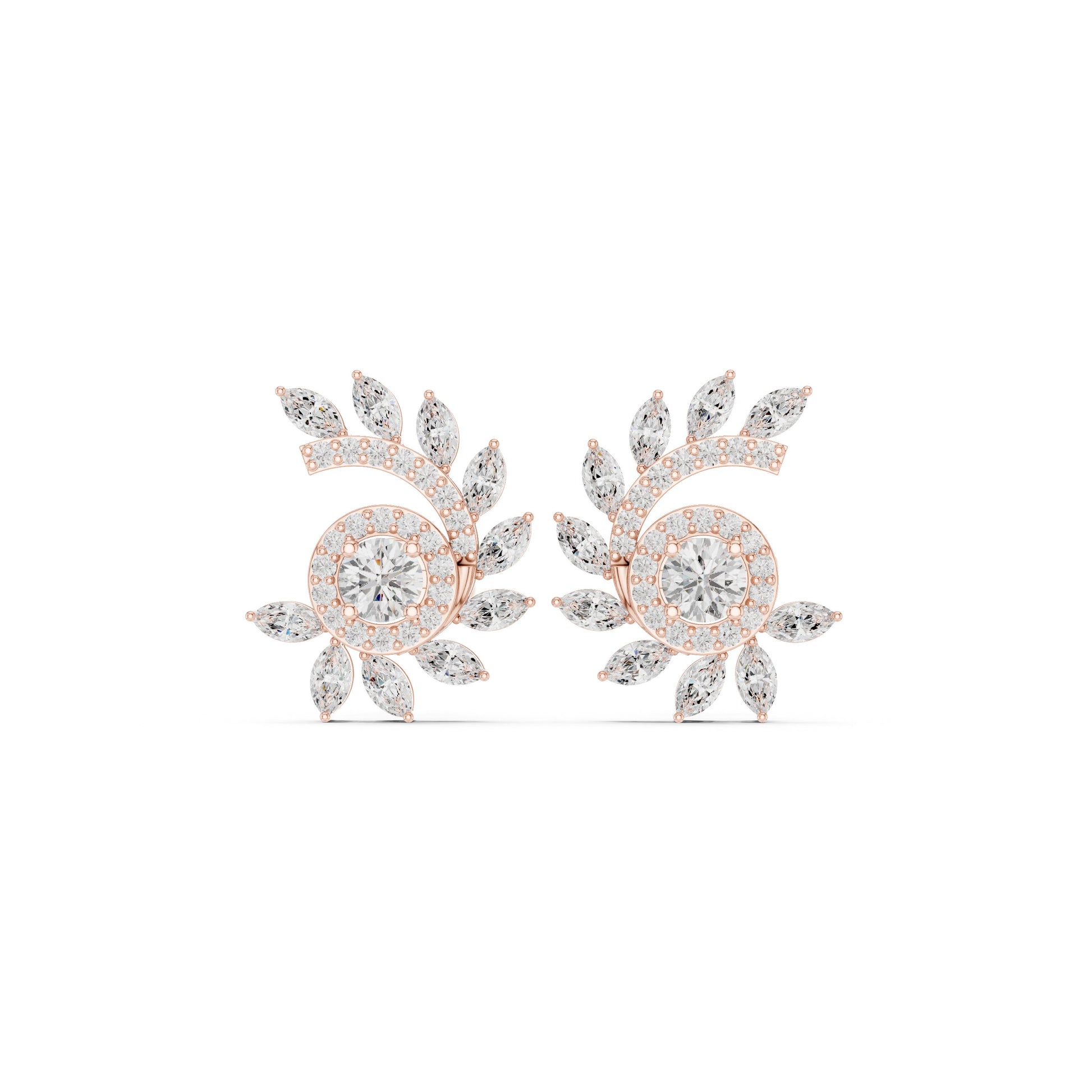 Round Stud Lab Grown Diamond Earrings