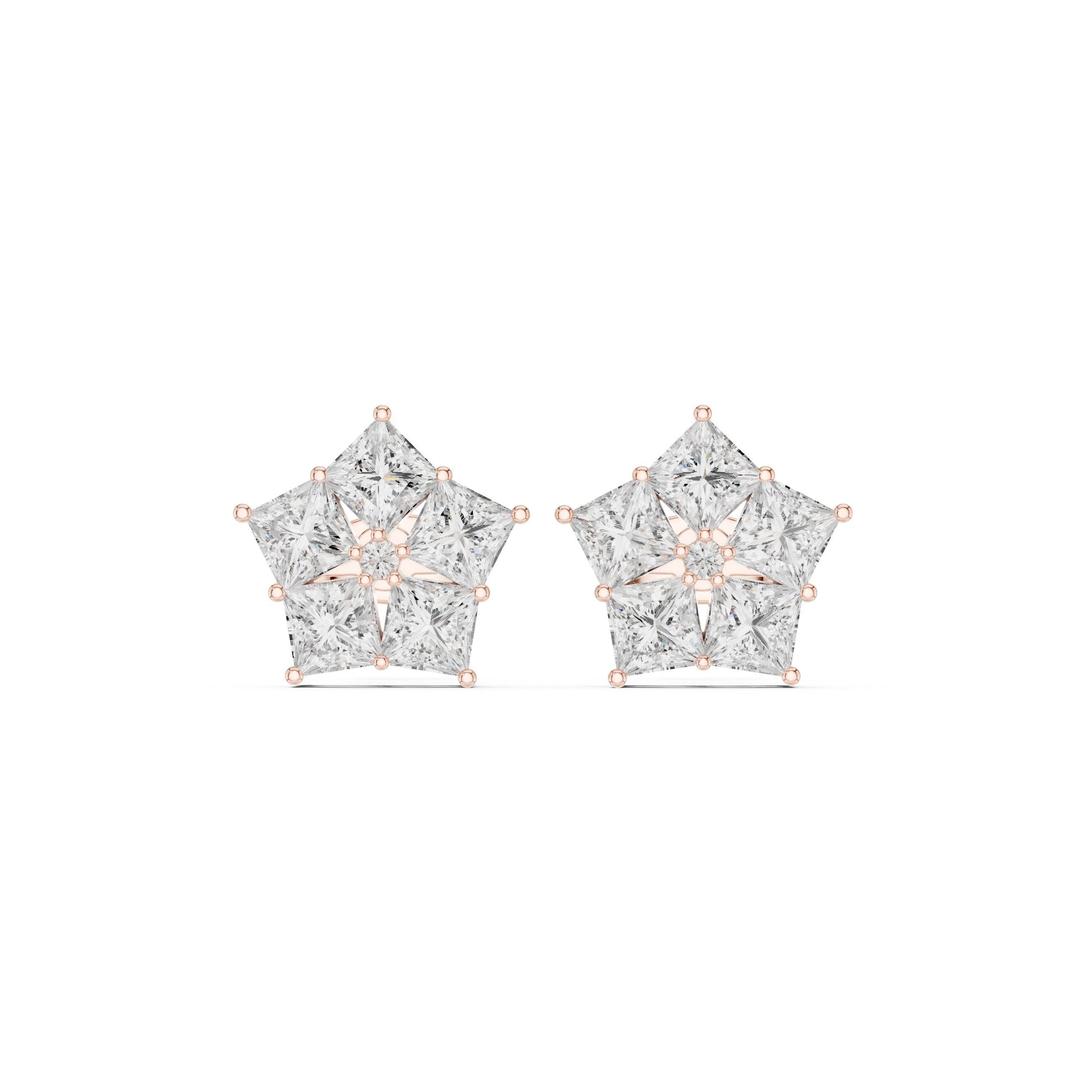 Round Stud Lab Grown Diamond Earrings