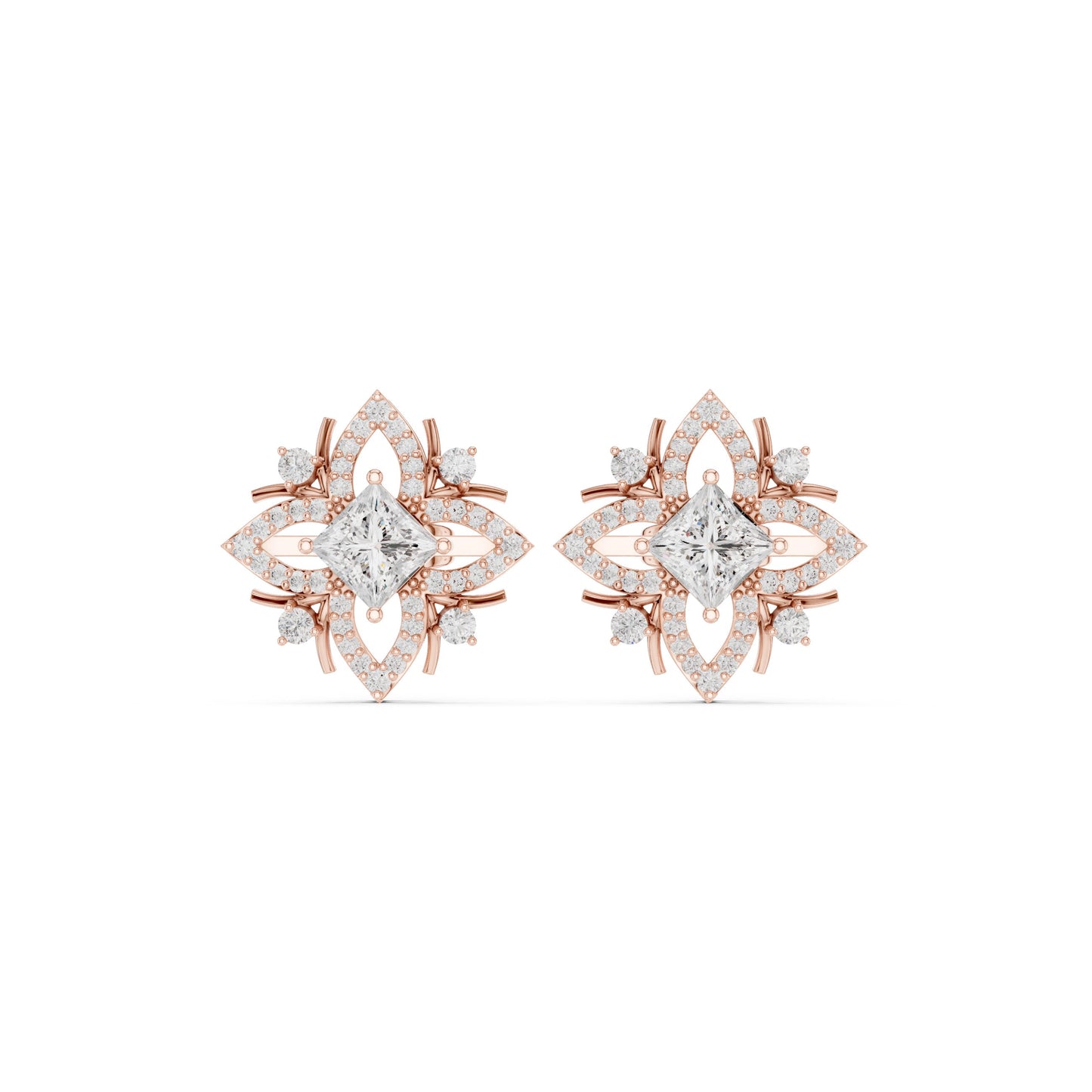 Round Stud Lab Grown Diamond Earrings