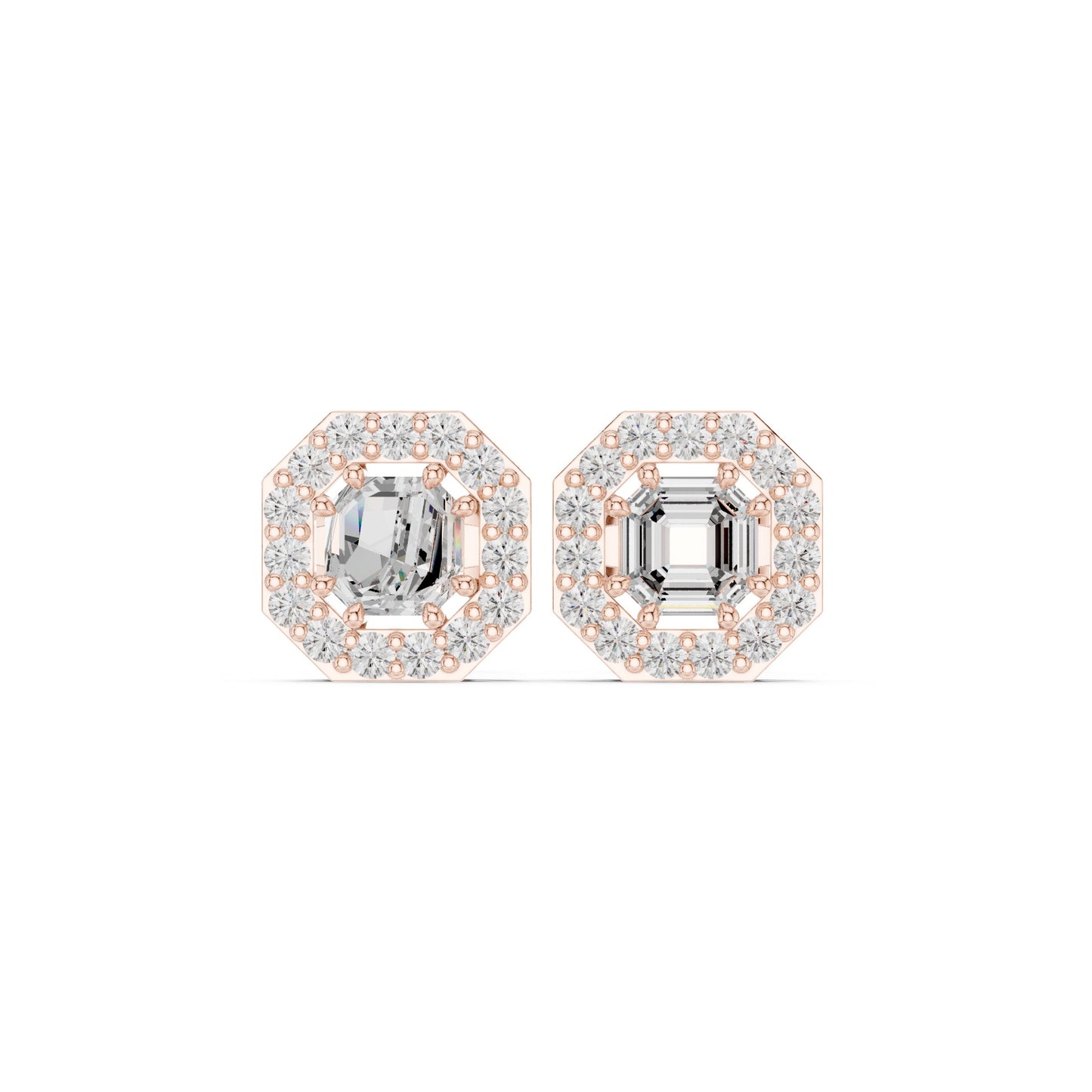Round Stud Lab Grown Diamond Earrings