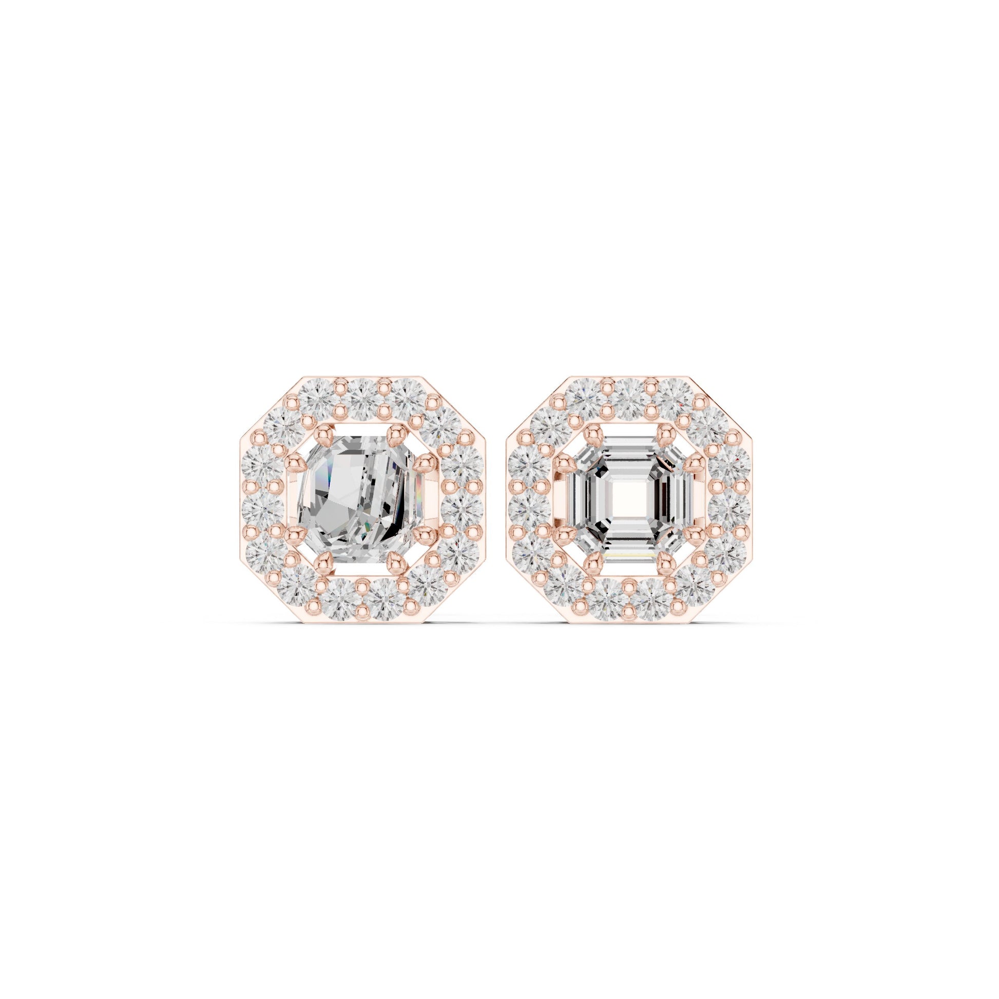 Round Stud Lab Grown Diamond Earrings