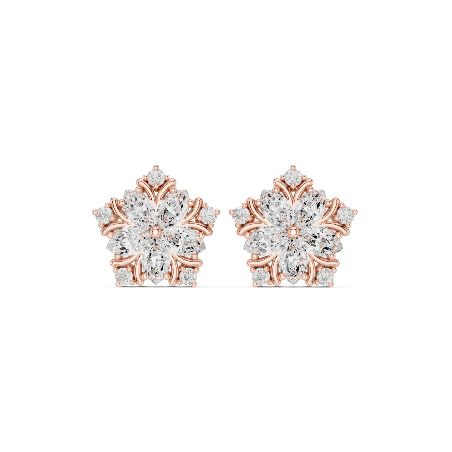 Round Stud Lab Grown Diamond Earrings