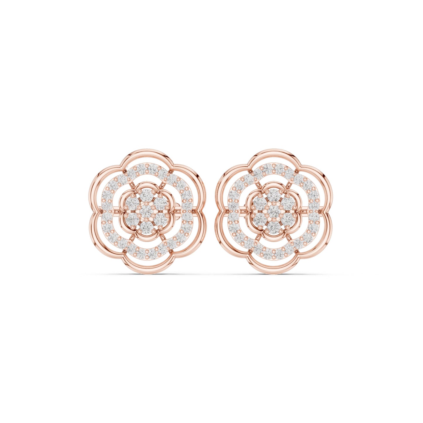 Round Stud Lab Grown Diamond Earrings