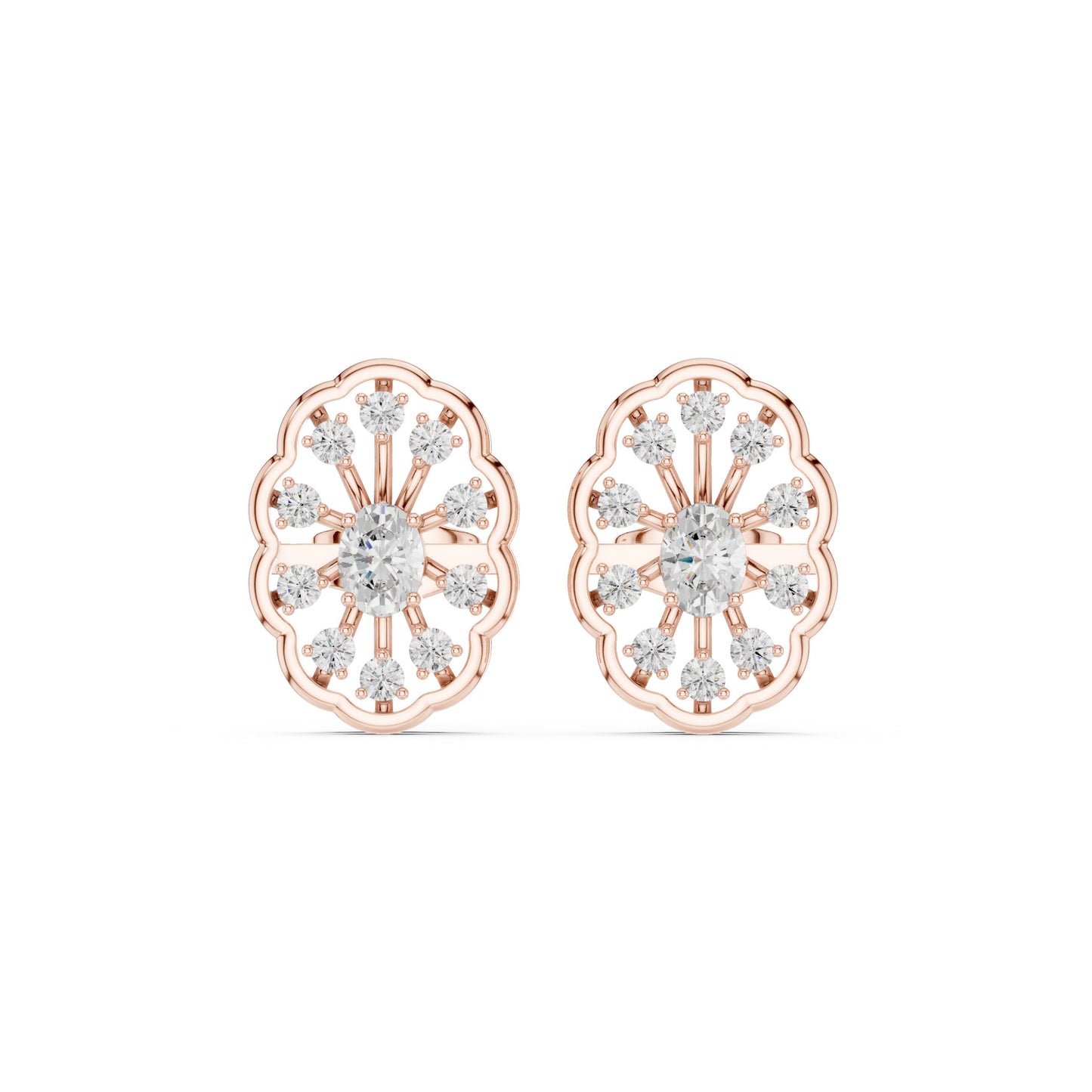 Round Stud Lab Grown Diamond Earrings