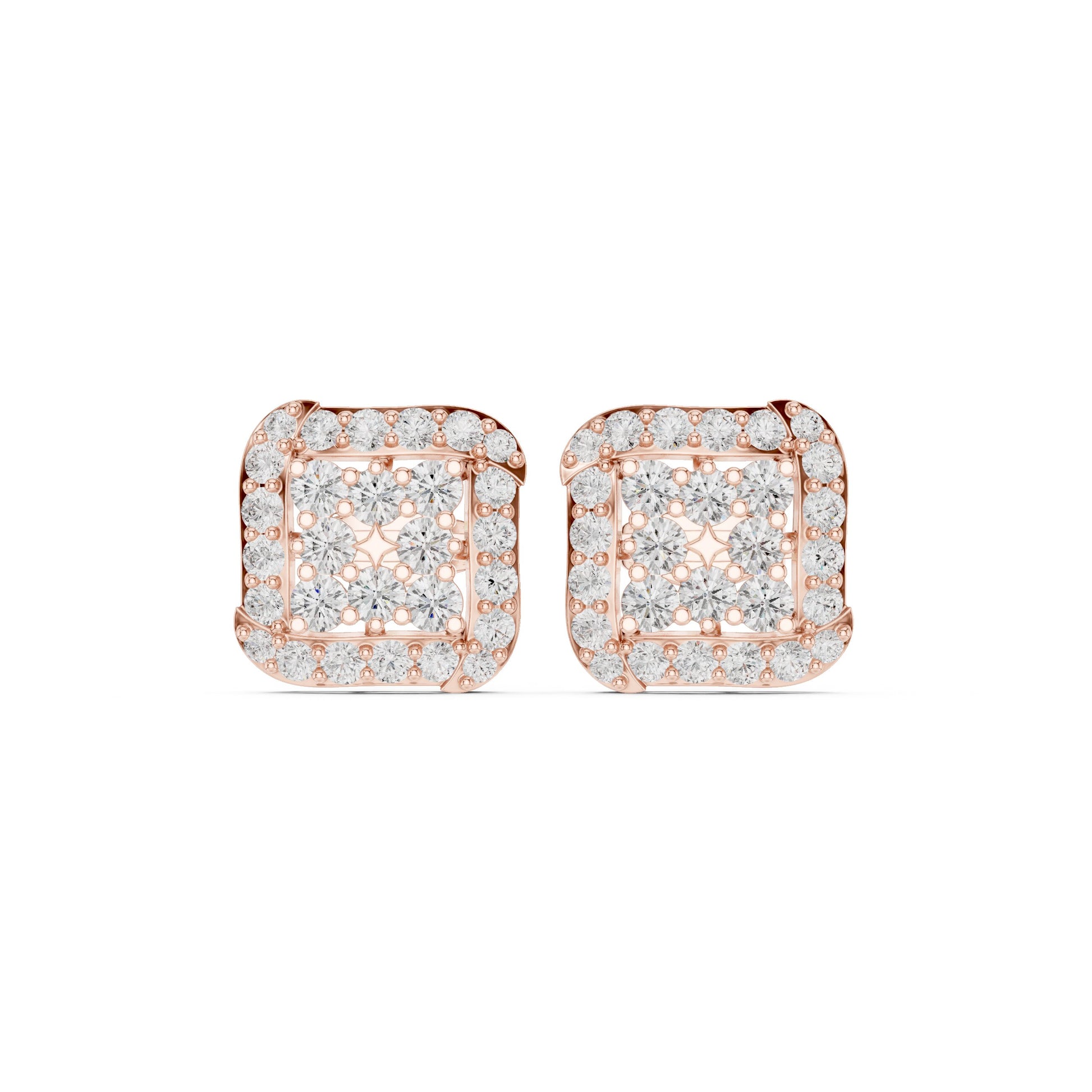 Round Stud Lab Grown Diamond Earrings
