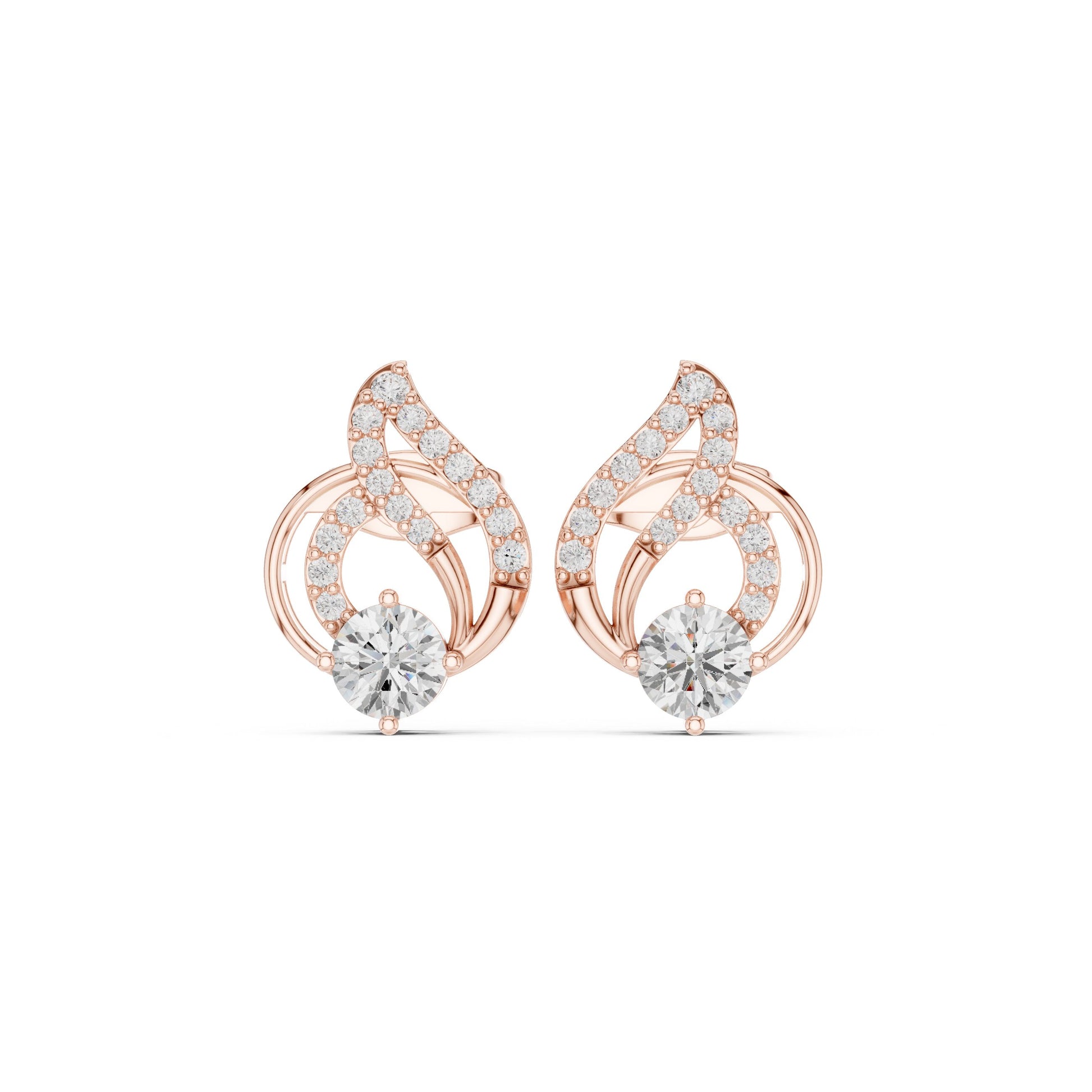 Round Stud Lab Grown Diamond Earrings