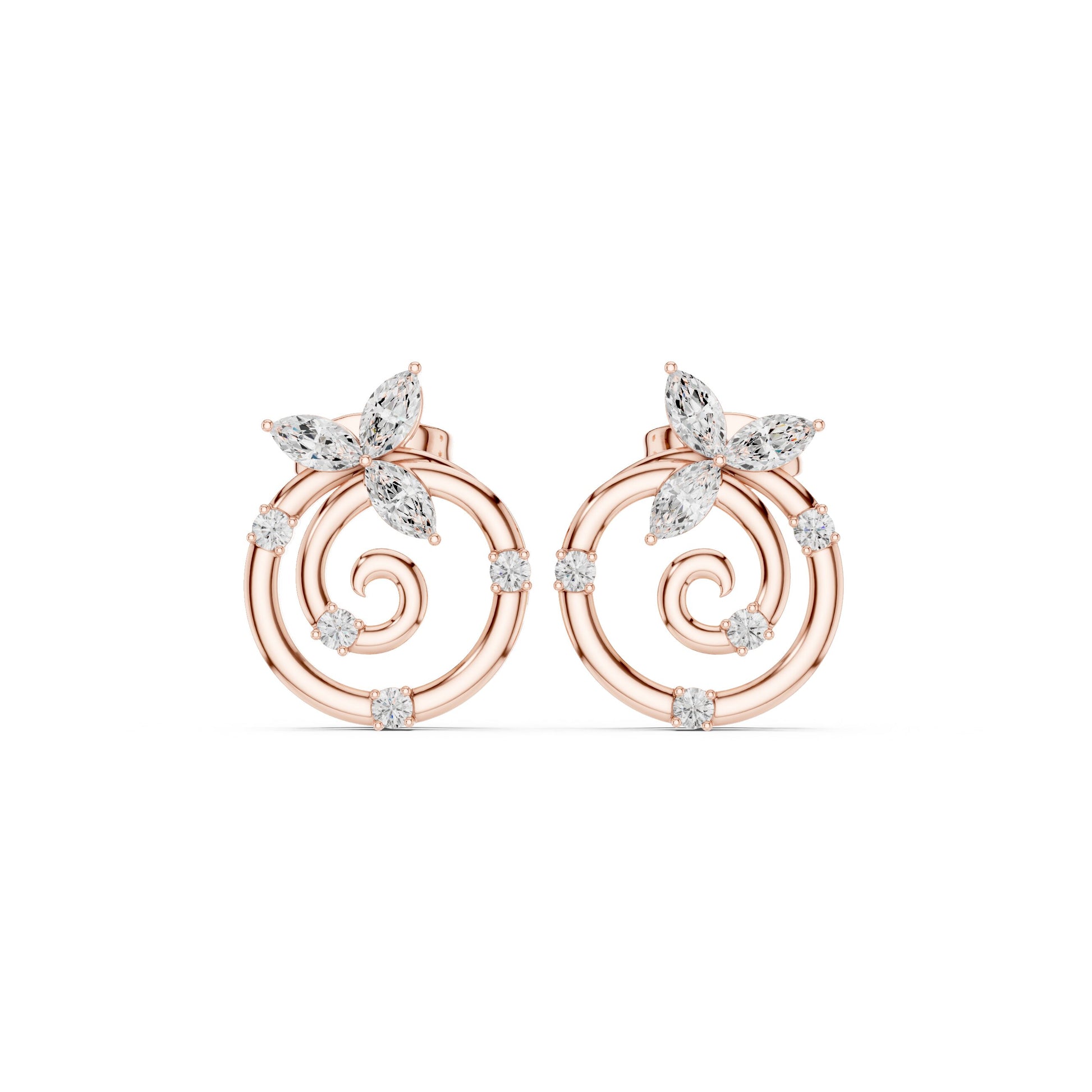 Round Stud Lab Grown Diamond Earrings