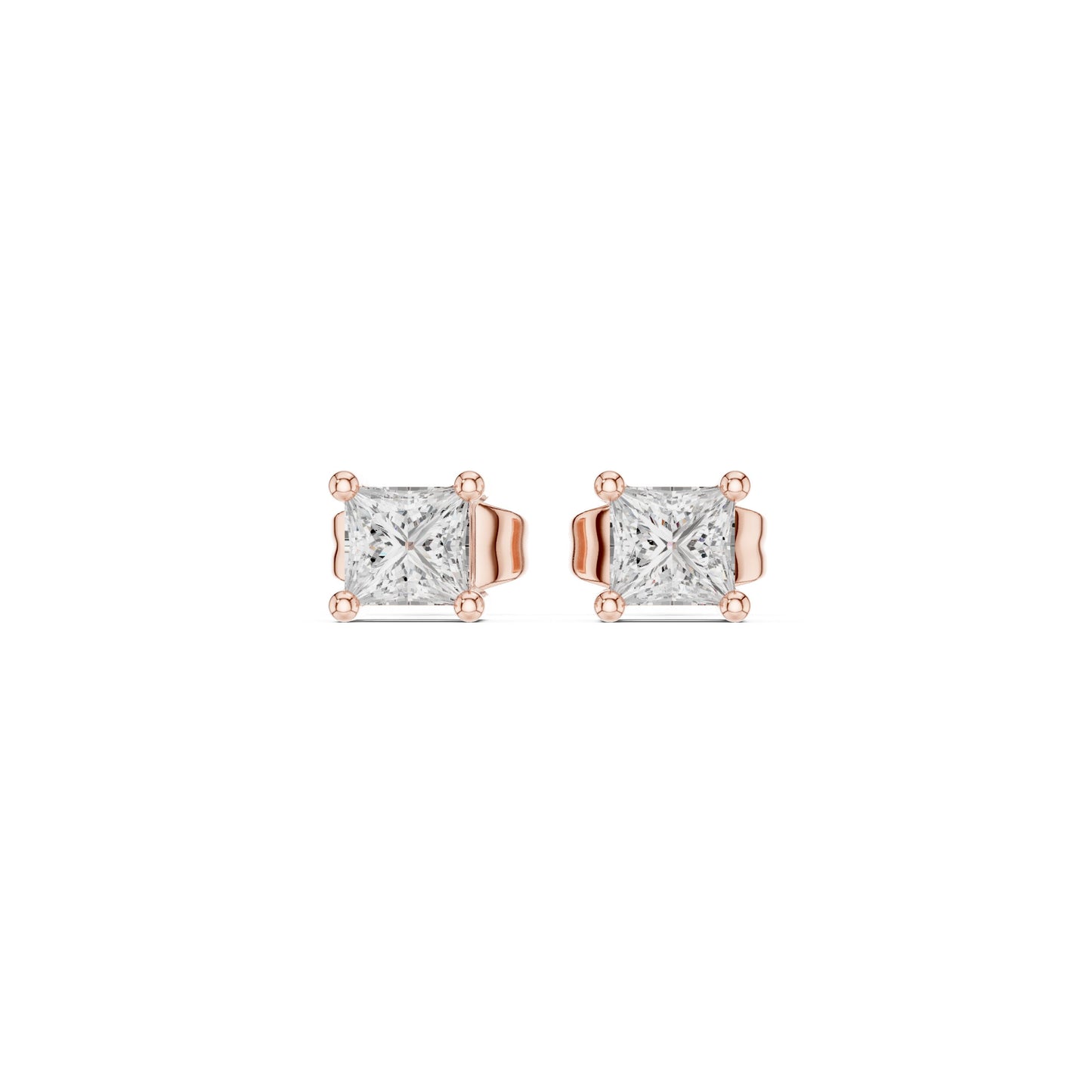 Round Stud Lab Grown Diamond Earrings