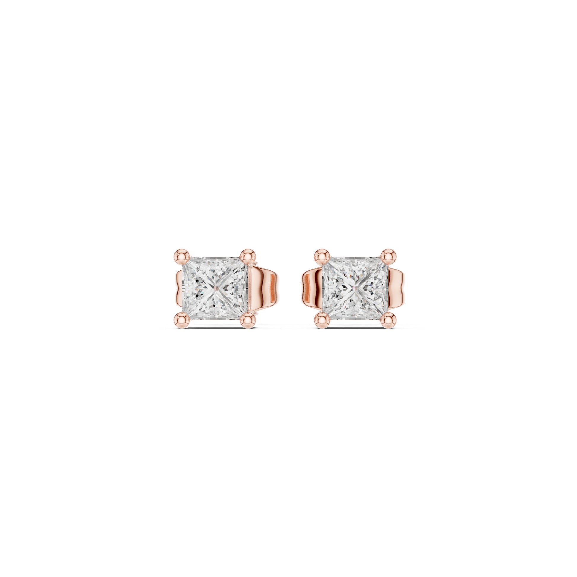 Round Stud Lab Grown Diamond Earrings