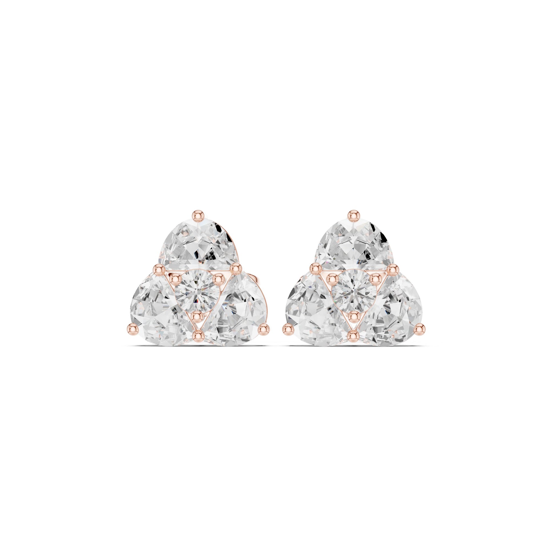 Round Stud Lab Grown Diamond Earrings
