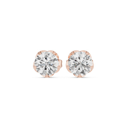 Round Stud Lab Grown Diamond Earrings