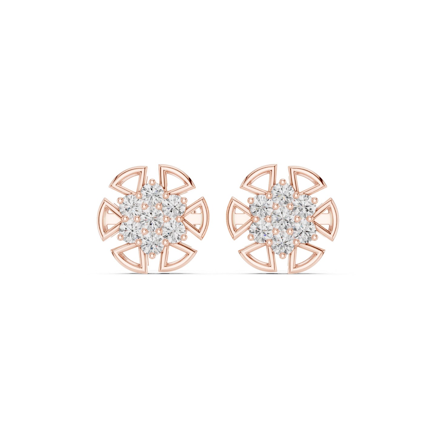 Round Stud Lab Grown Diamond Earrings