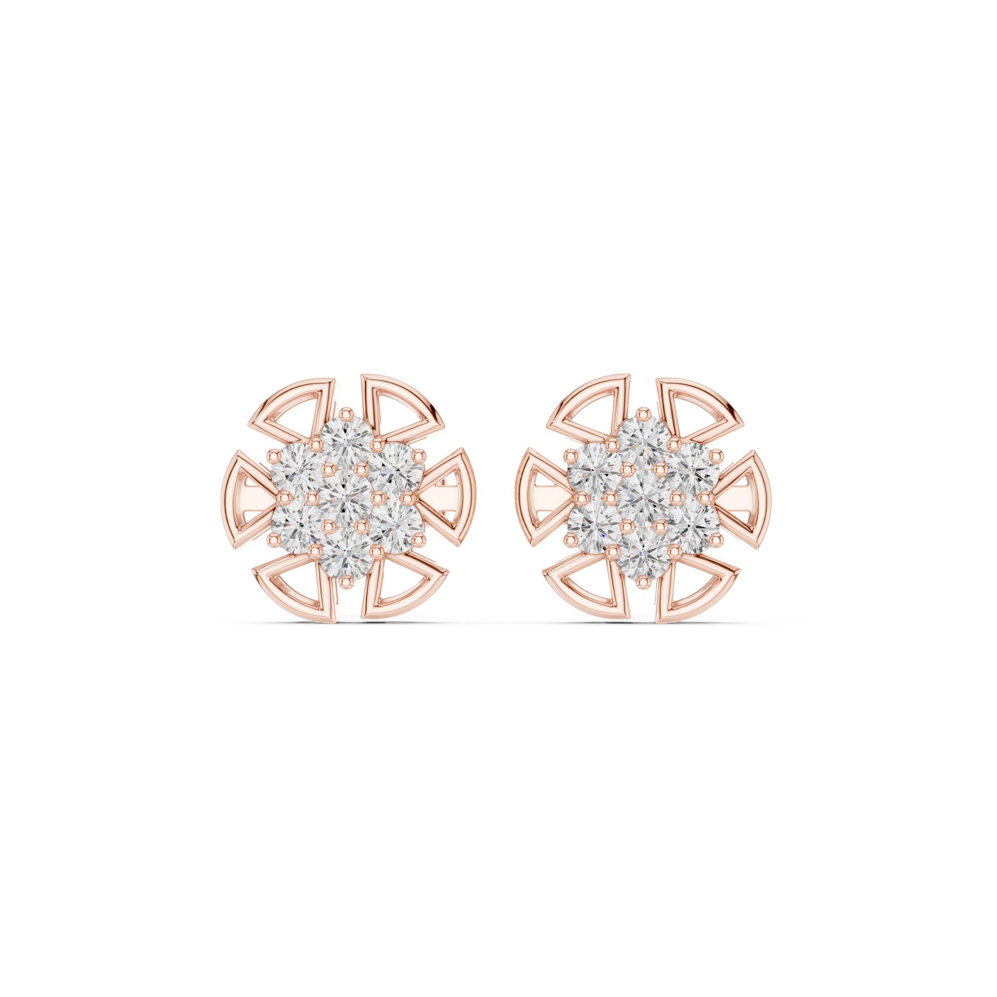 Round Stud Lab Grown Diamond Earrings