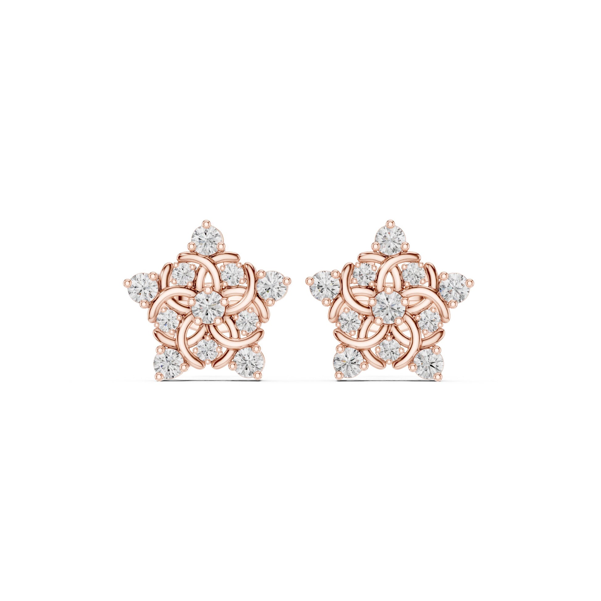 Round Stud Lab Grown Diamond Earrings