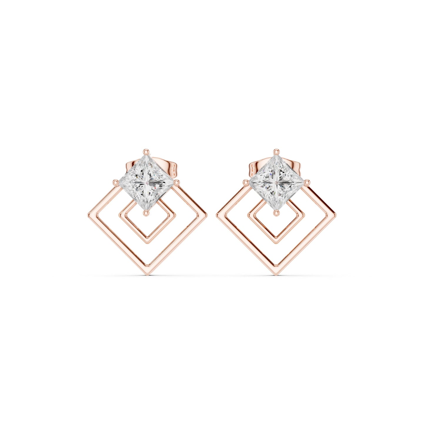 Round Stud Lab Grown Diamond Earrings