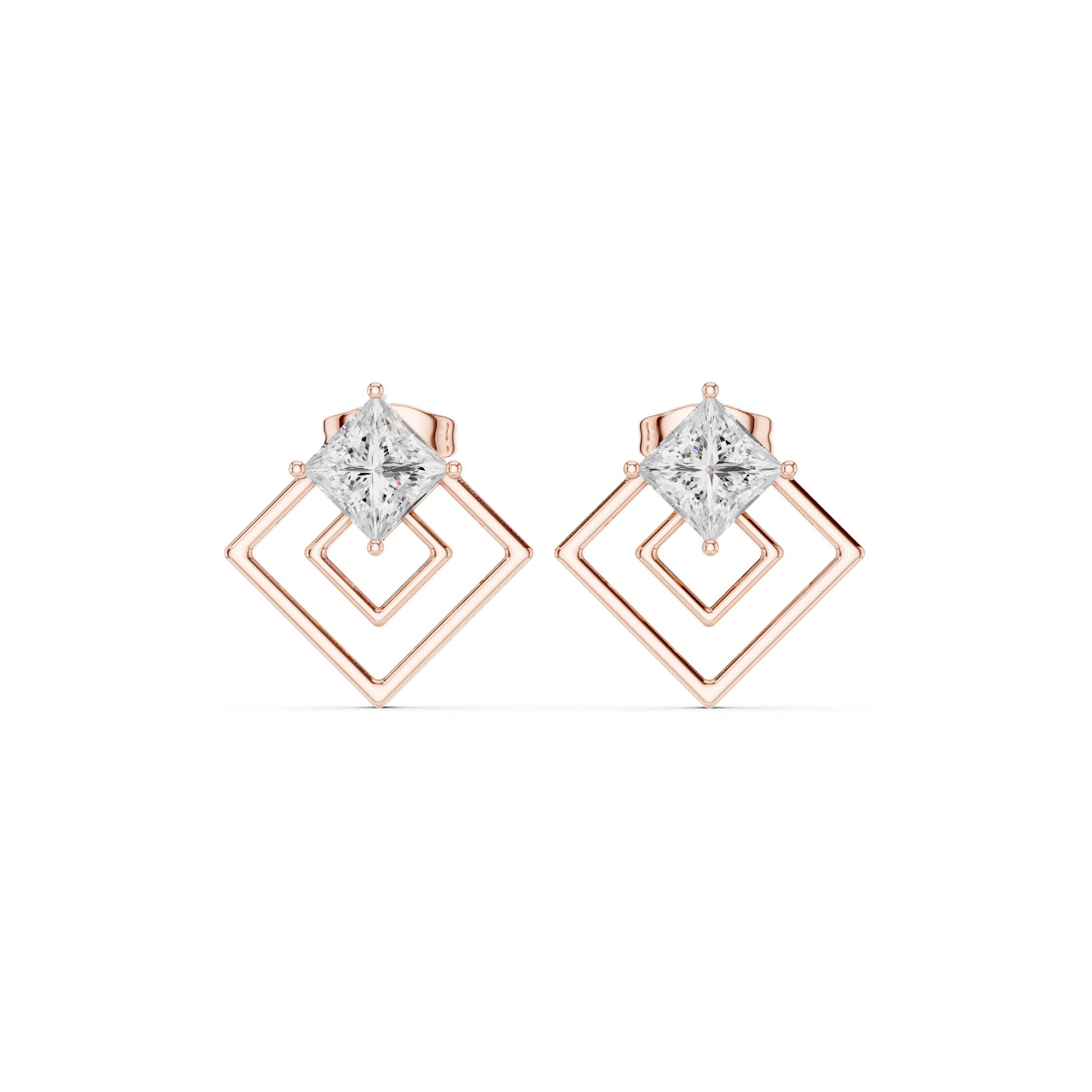 Round Stud Lab Grown Diamond Earrings