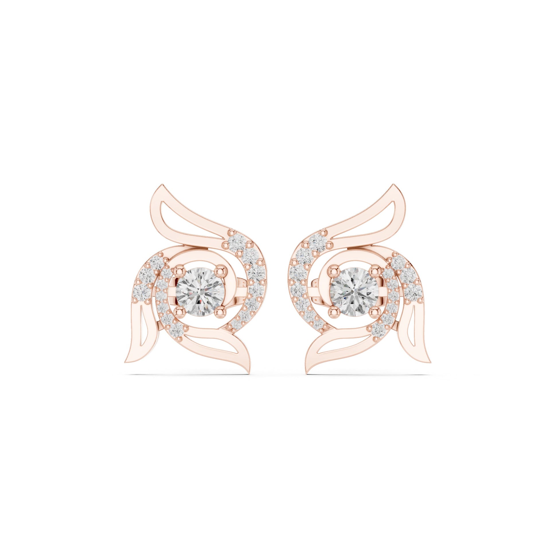 Round Stud Lab Grown Diamond Earrings