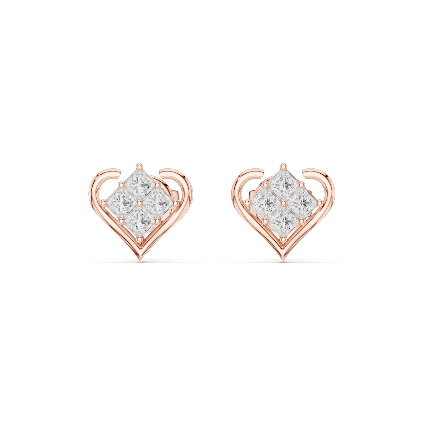 Round Stud Lab Grown Diamond Earrings